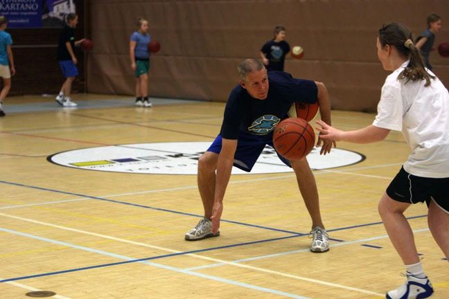 Coach Rick Walrond coaching in Finland