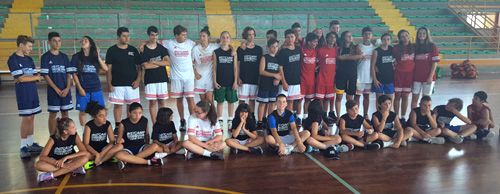 Players and coaches together during a combined camp and clinic week