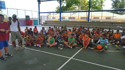Youth basketball camp, San Andrés, Colombia